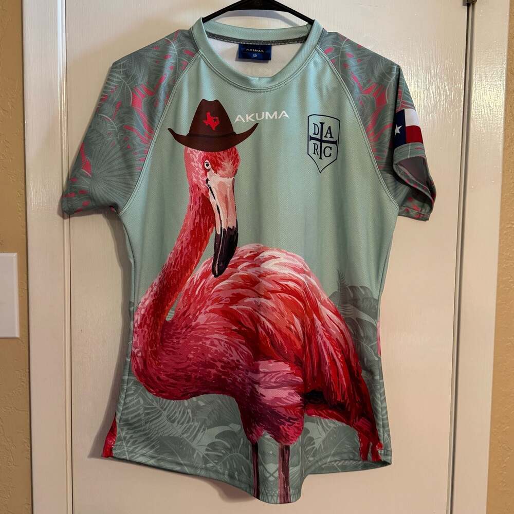 AKUMA DARC Rugby Jersey Euro Tour 2018 Flamingo Cowboy Texas #23 Size 12